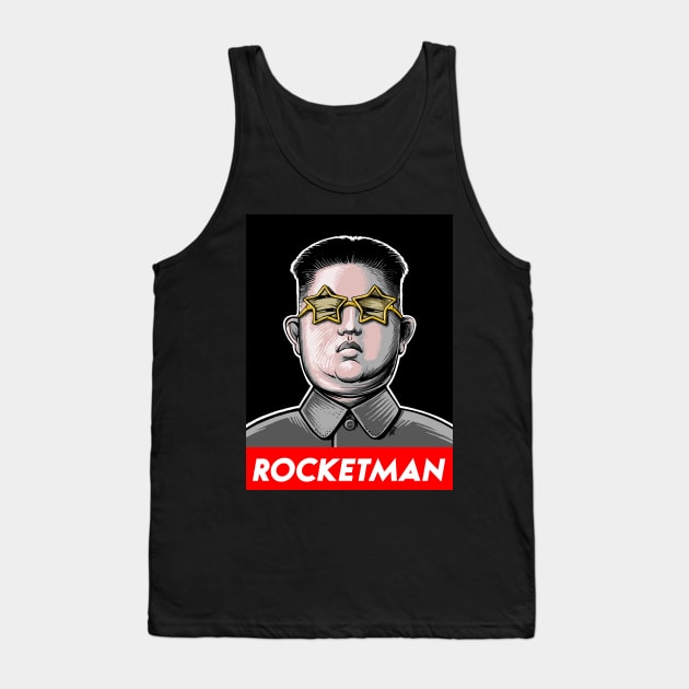 President Trump Kim Jong Un Rocket Man Tank Top by vincentcarrozza